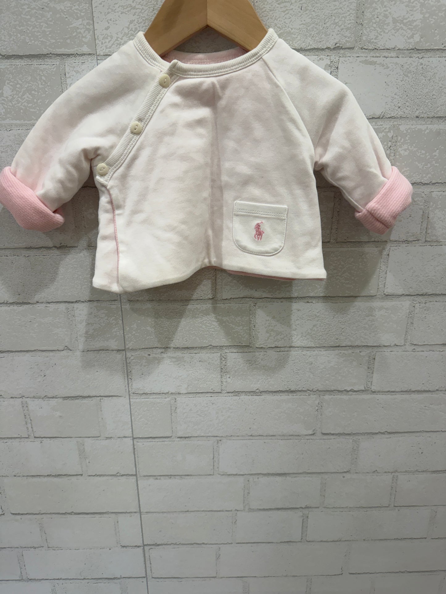 RALPH LAUREN SET: Cardigan +Pants/ 6M