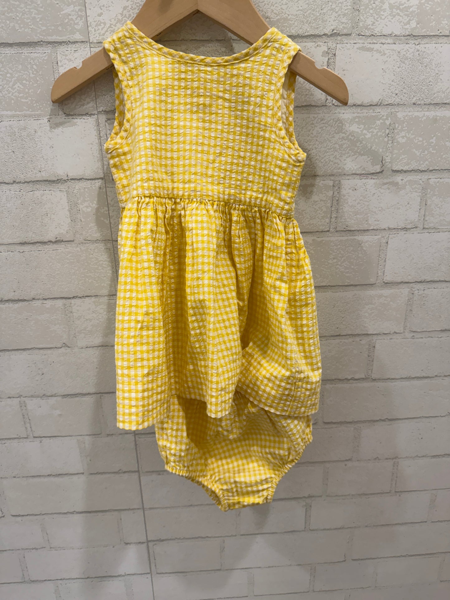 RALPH LAUREN Gingham Seersucker Dress/6M