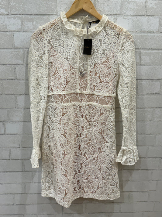 MAJE NWT LS Riline Ruffle Trimmed Lace Mini Dress/S-EU36