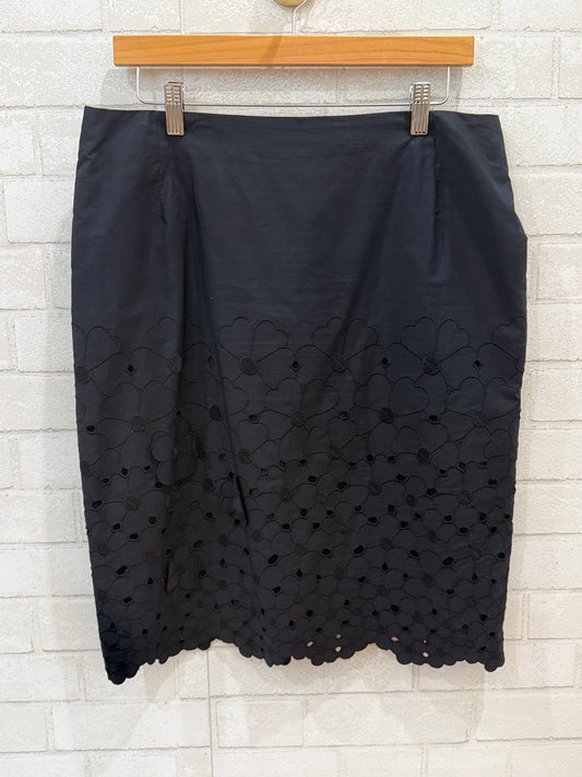 AKRIS PUNTO Cotton Embroidered Mini Skirt/XL-US12