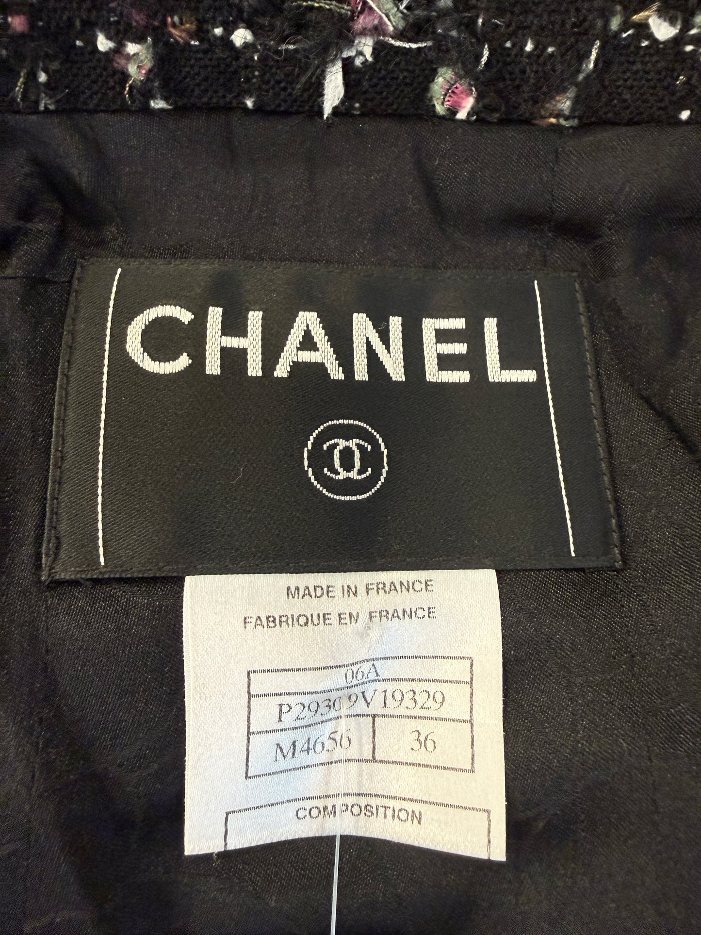 CHANEL Karl Lagerfeld Black Multicolor Bouclé Tweed Jacket with Fringe Trim — Authentic Pre-Owned | FR36 / US4
