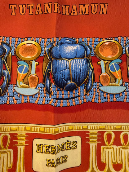 HERMES "Tuthenkhamun" 90cm Square Silk Scarf