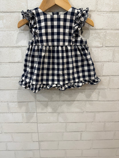 JANIE & JACK Cotton Sleeveless Tartan Dress+Pantie/18-24M