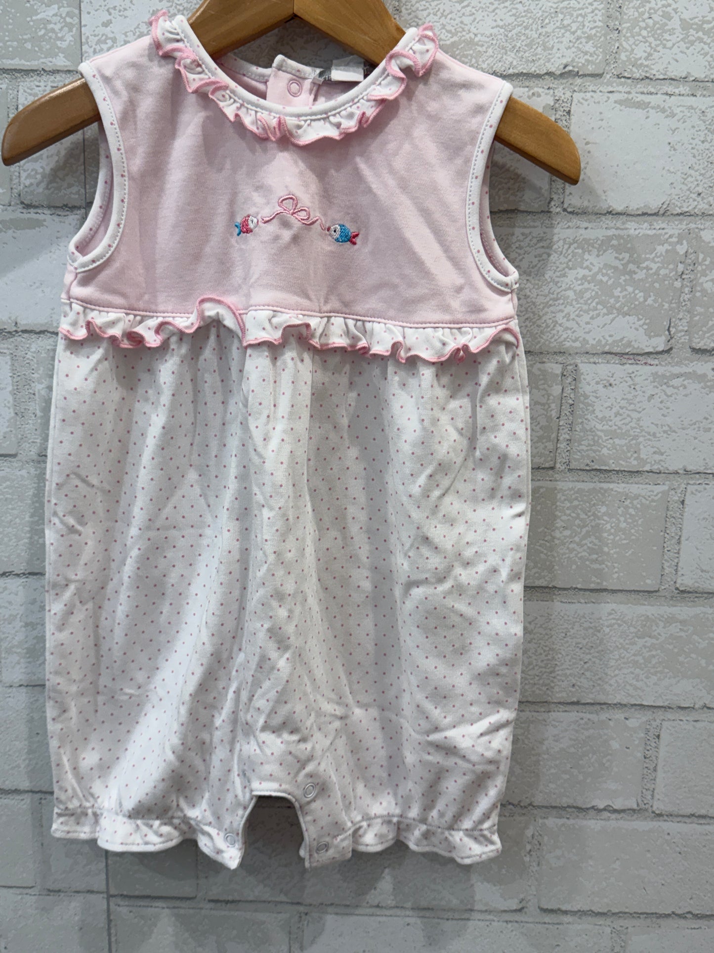KISSY KISSY Cotton Sleeveless Rompers W Fishs/12-18M