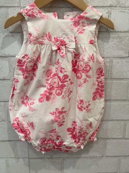 JANIE & JACK Cotton Sleeveless Rompers W Flowers/18-24M