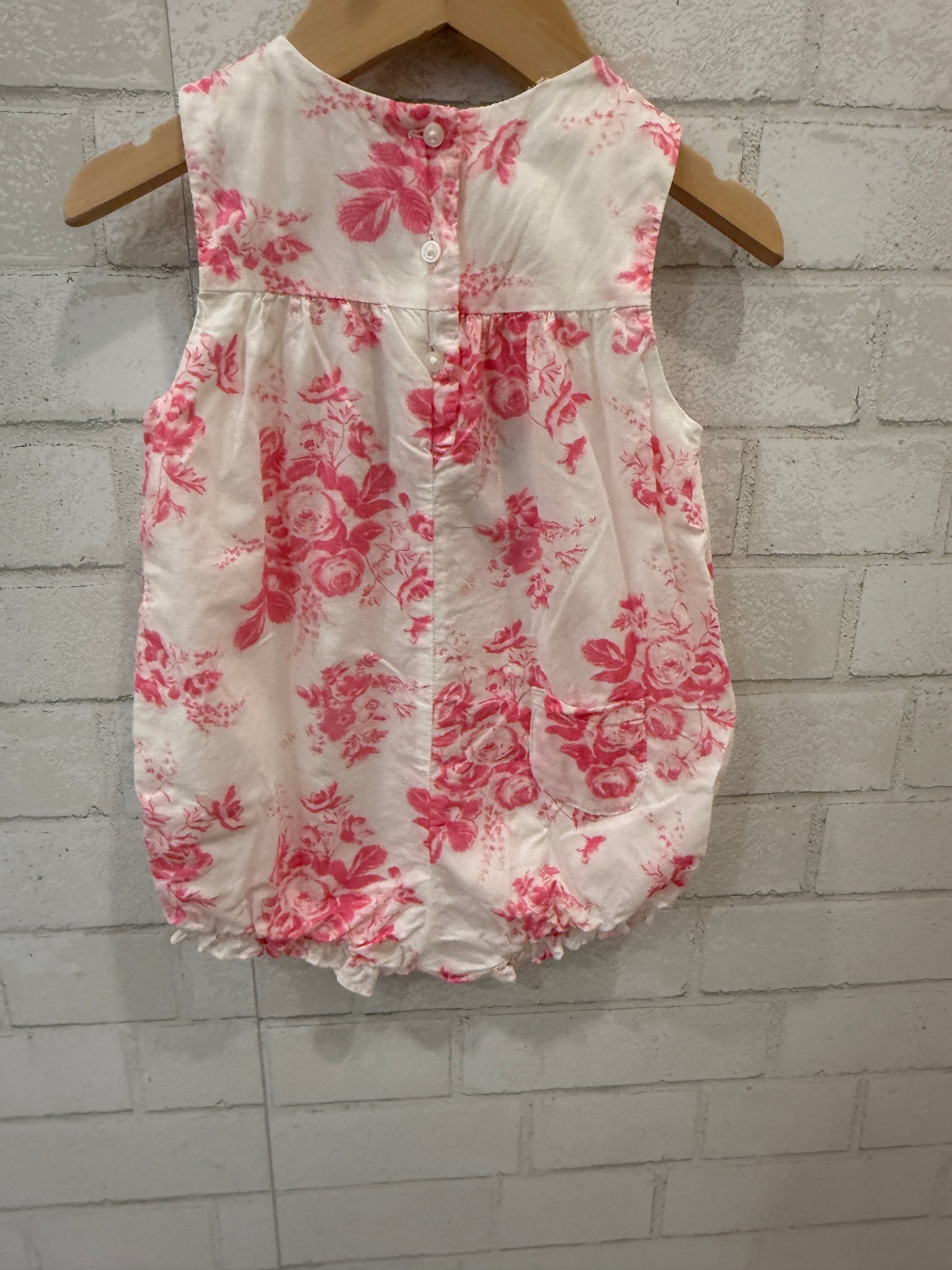 JANIE & JACK Cotton Sleeveless Rompers W Flowers/18-24M