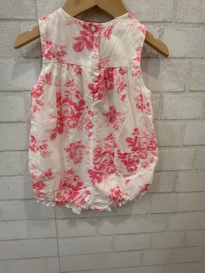 JANIE & JACK Cotton Sleeveless Rompers W Flowers/18-24M