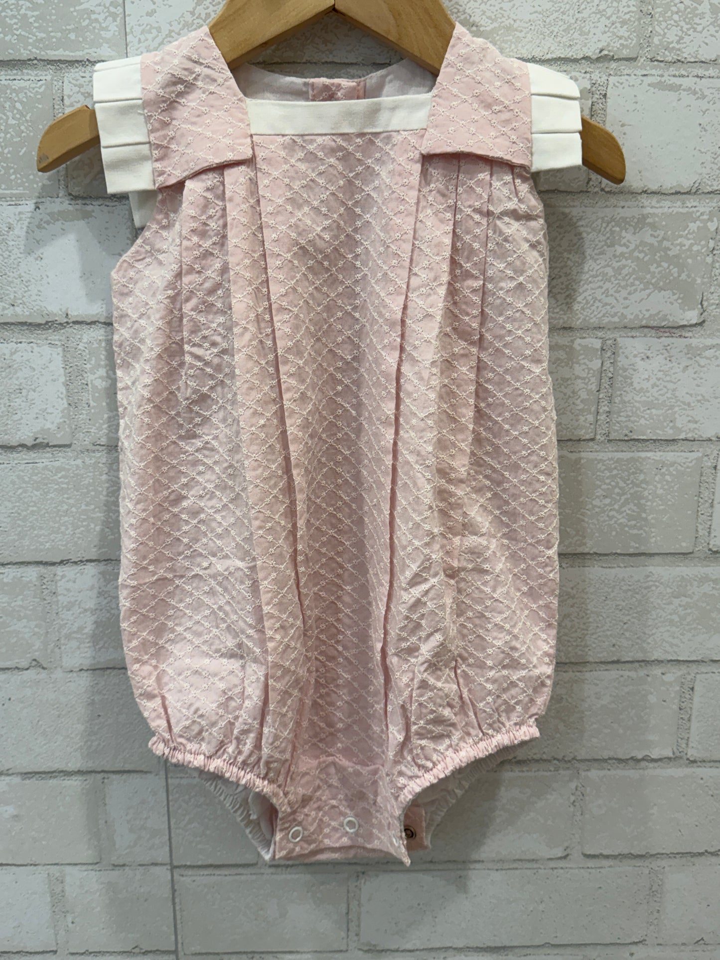 DONDOLO Cotton Sleeveless Embroided Romper/18M
