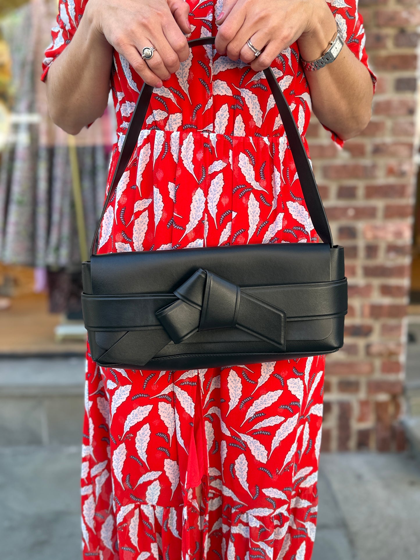 ACNE STUDIOS NWT Musibi Knotted Leather Shoulder Bag