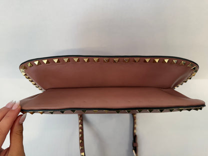 VALENTINO GARAVANI NWT Brown Nappa Leather Rockstud Shoulder Bag