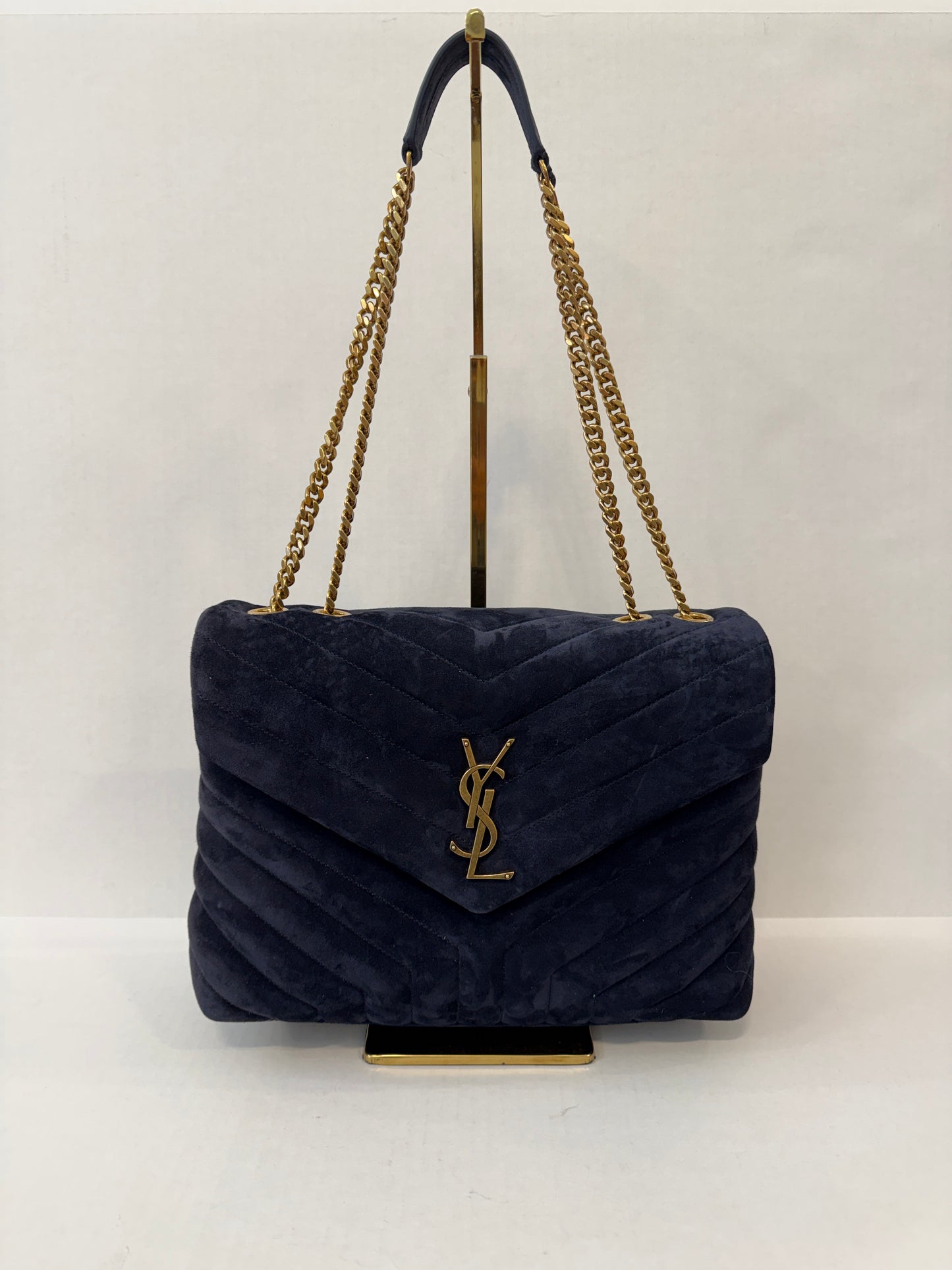 SAINT LAURENT Loulou Velvet Shoulder Bag