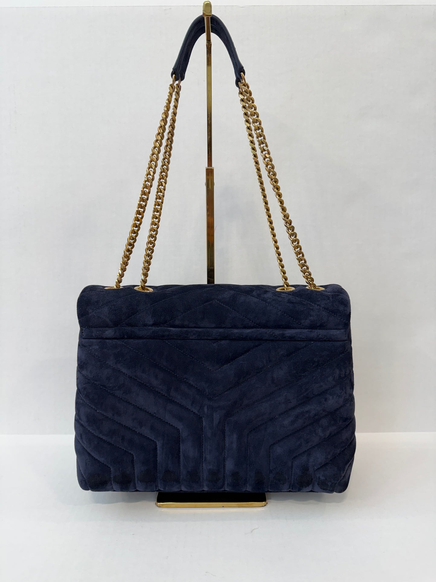 SAINT LAURENT Loulou Velvet Shoulder Bag