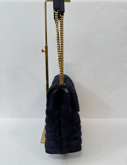 SAINT LAURENT Loulou Velvet Shoulder Bag