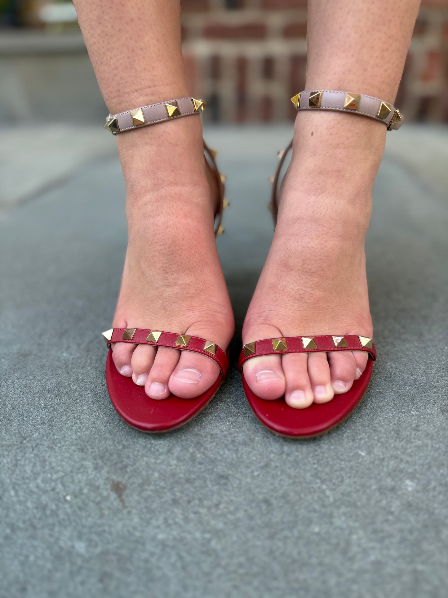VALENTINO Rock Stud Heeled Sandals/ 37-6.5