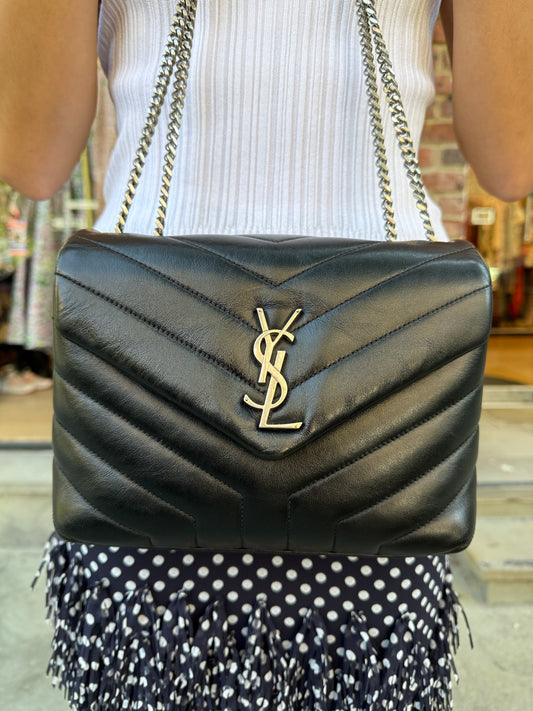 SAINT LAURENT Loulou Calfskin  Small Shoulder Bag