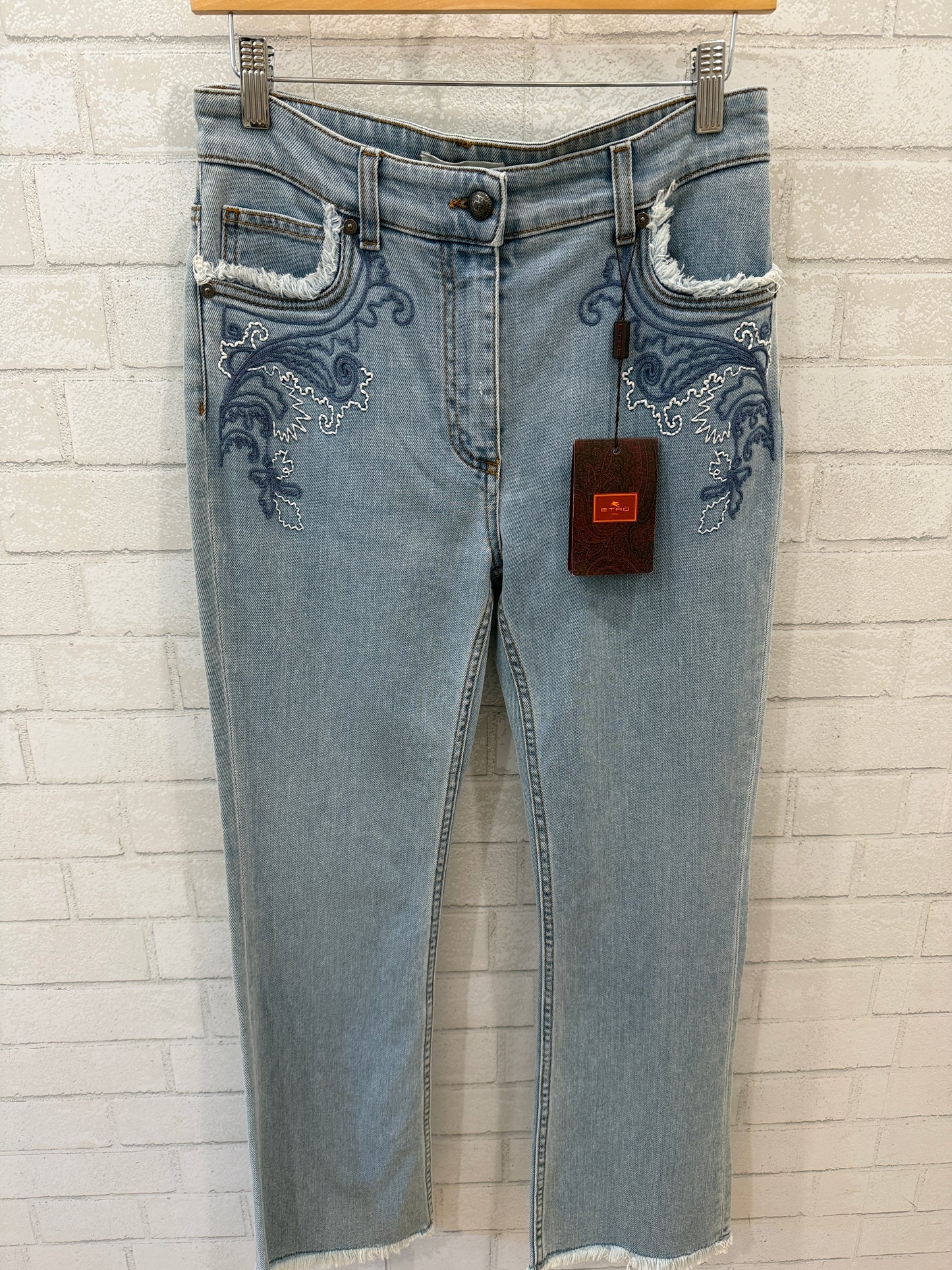 ETRO NWT Embroidered Bootcut Jeans / M-US28