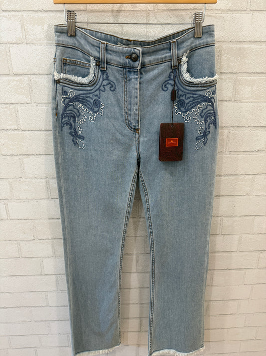 ETRO NWT Embroidered Bootcut Jeans / M-US28