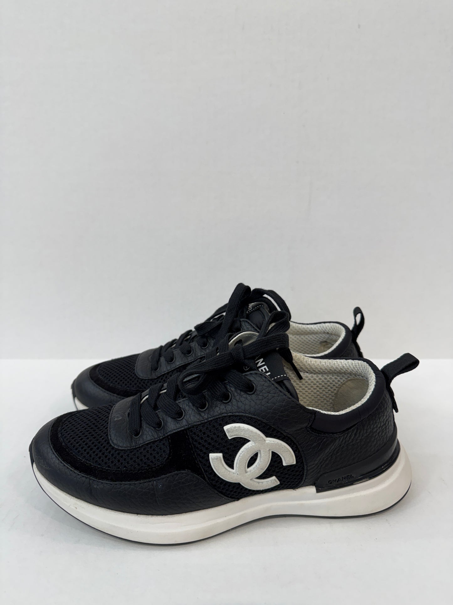 CHANEL Leather & Suede Sneakers/ US6.5-EU37