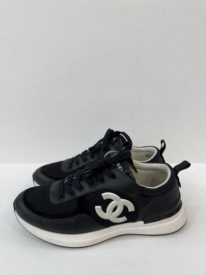 CHANEL Leather & Suede Sneakers/ US6.5-EU37