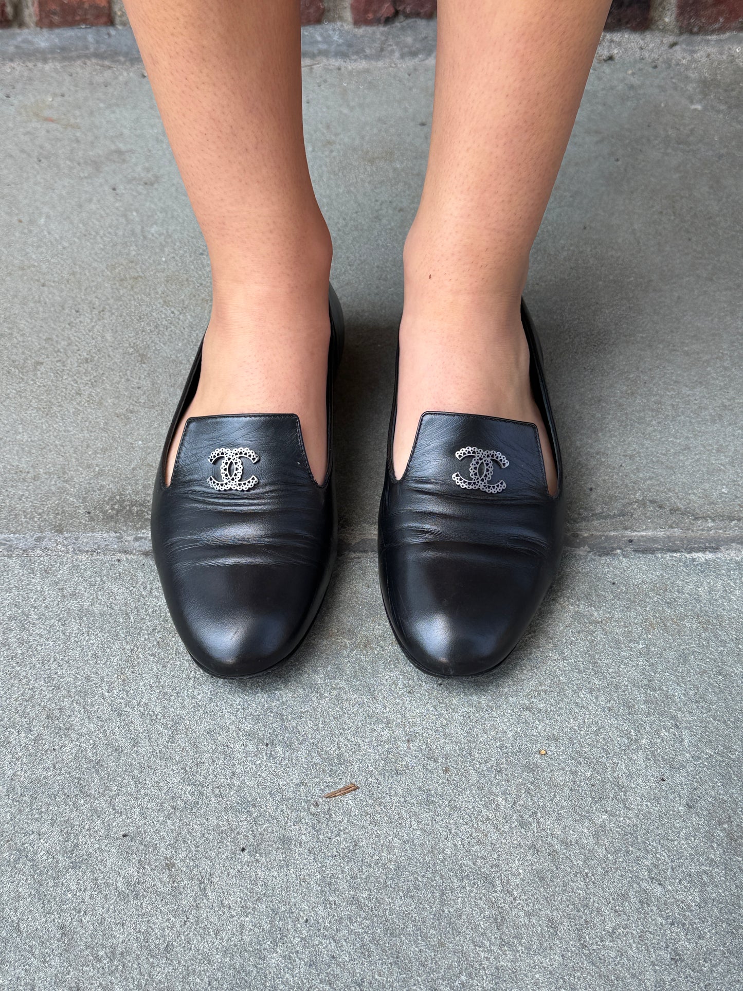 CHANEL  Leather Loafers/ US6.5-EU37