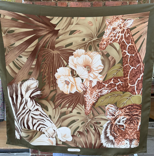 SALVATORE FERRAGAMO Silk Scarf Animal Print