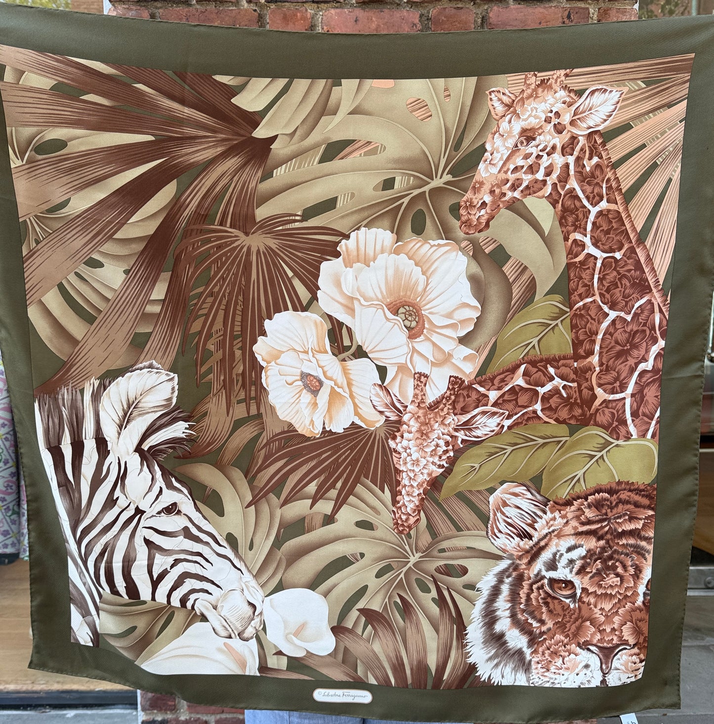 SALVATORE FERRAGAMO Silk Scarf Animal Print