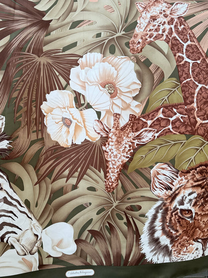 SALVATORE FERRAGAMO Silk Scarf Animal Print
