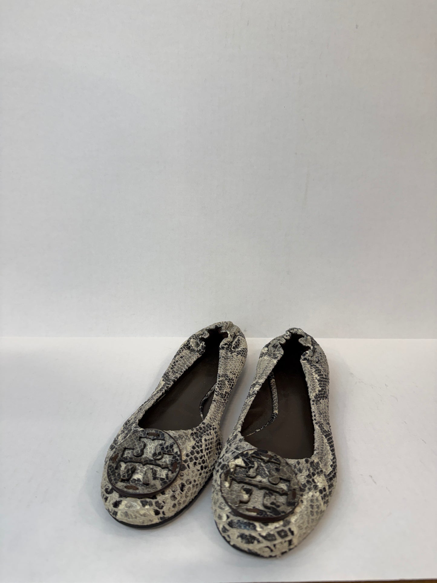TORY BURCH Python Embossed Leather Ballet Flats/ US7-EU37.5