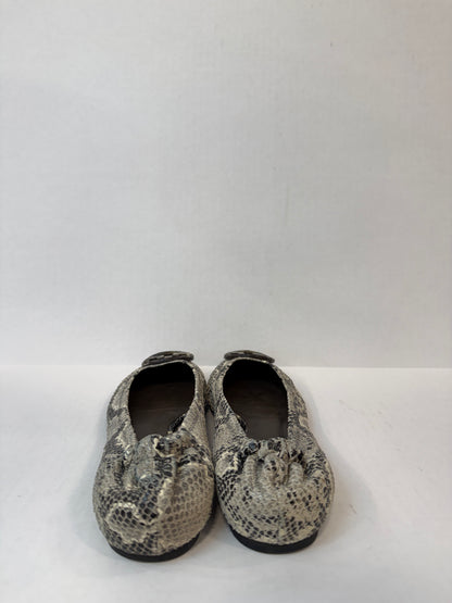 TORY BURCH Python Embossed Leather Ballet Flats/ US7-EU37.5