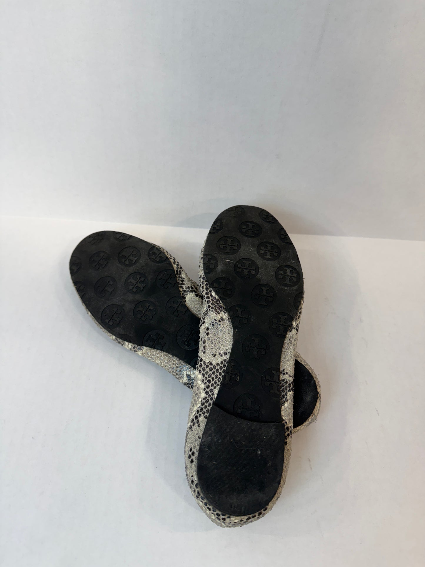 TORY BURCH Python Embossed Leather Ballet Flats/ US7-EU37.5