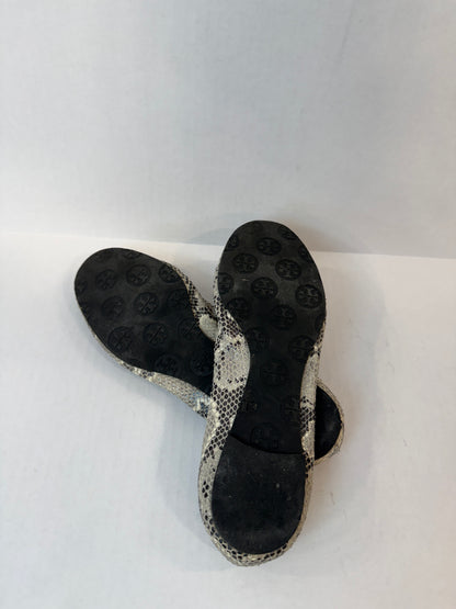 TORY BURCH Python Embossed Leather Ballet Flats/ US7-EU37.5