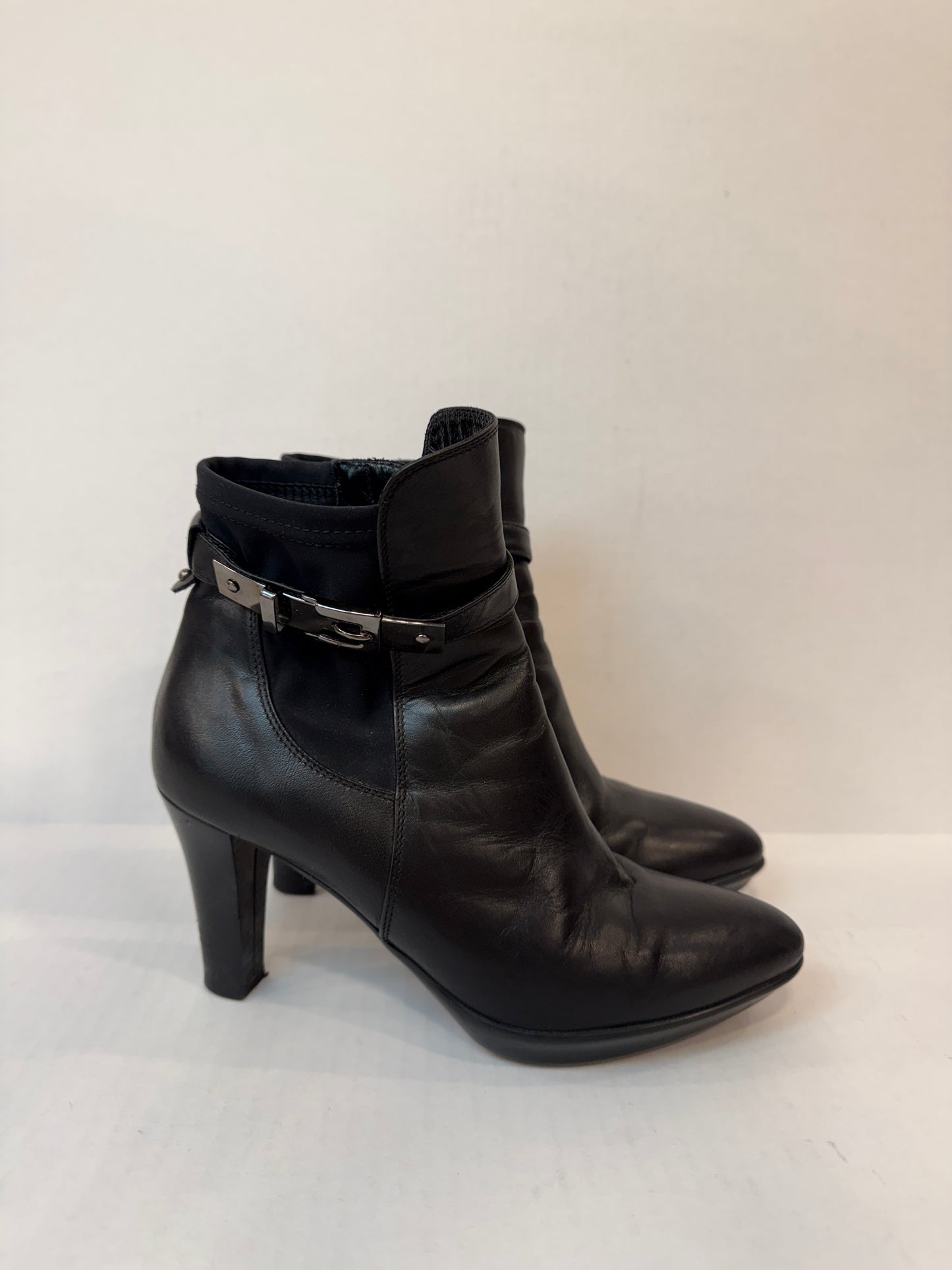 AQUATALIA Leather HHeels Ankle Boots/ US7-EU37.5