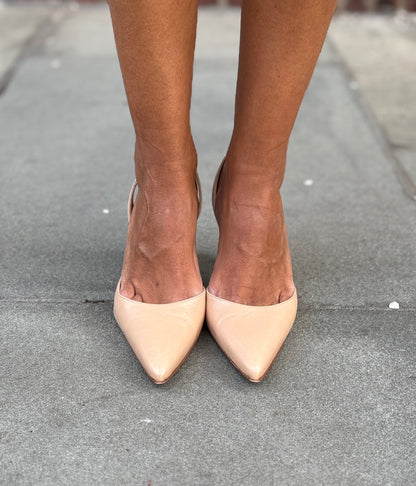 MANOLO BLAHNIK Leather Beige Slingback US9 - EUR38.5