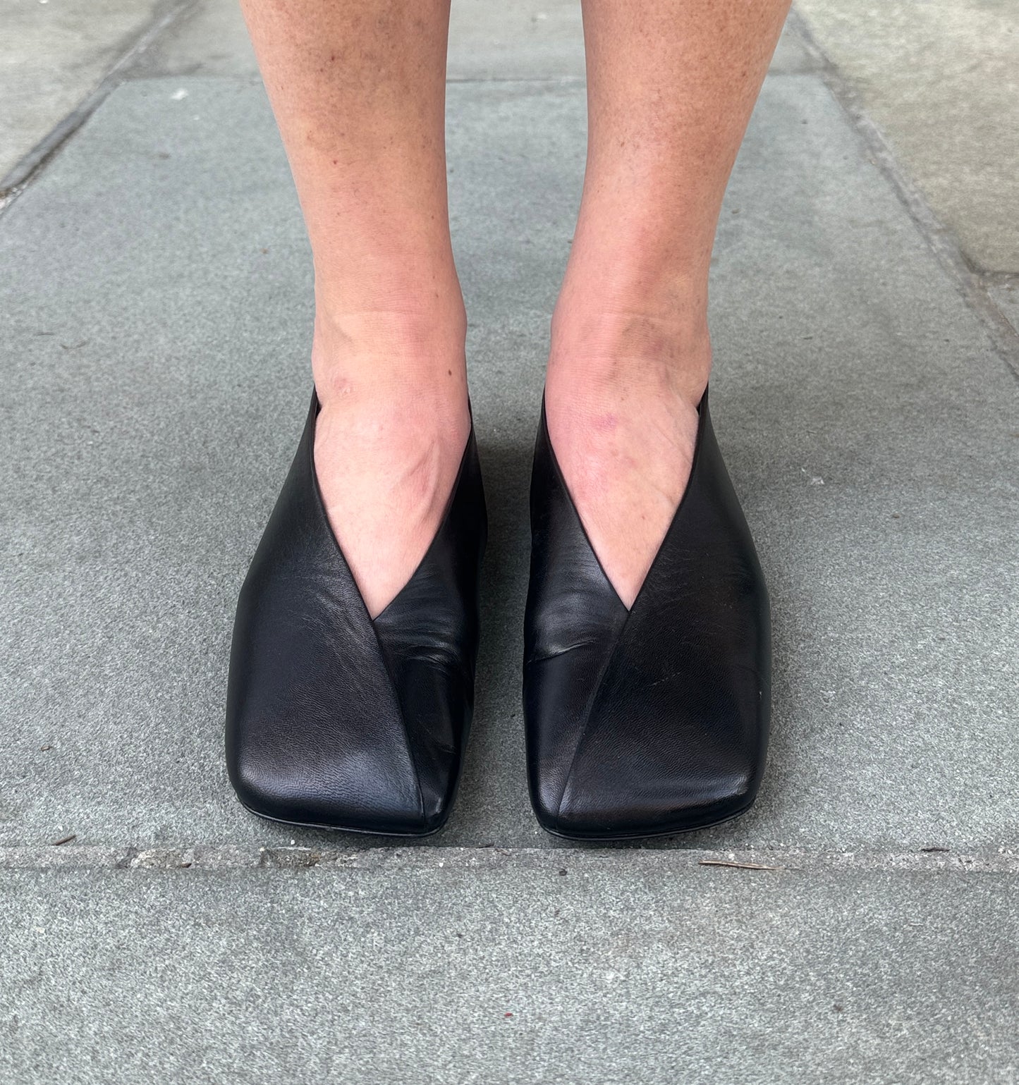 JIL SANDER Leather Flat Slingback Flat Pump / US8.5-EU39