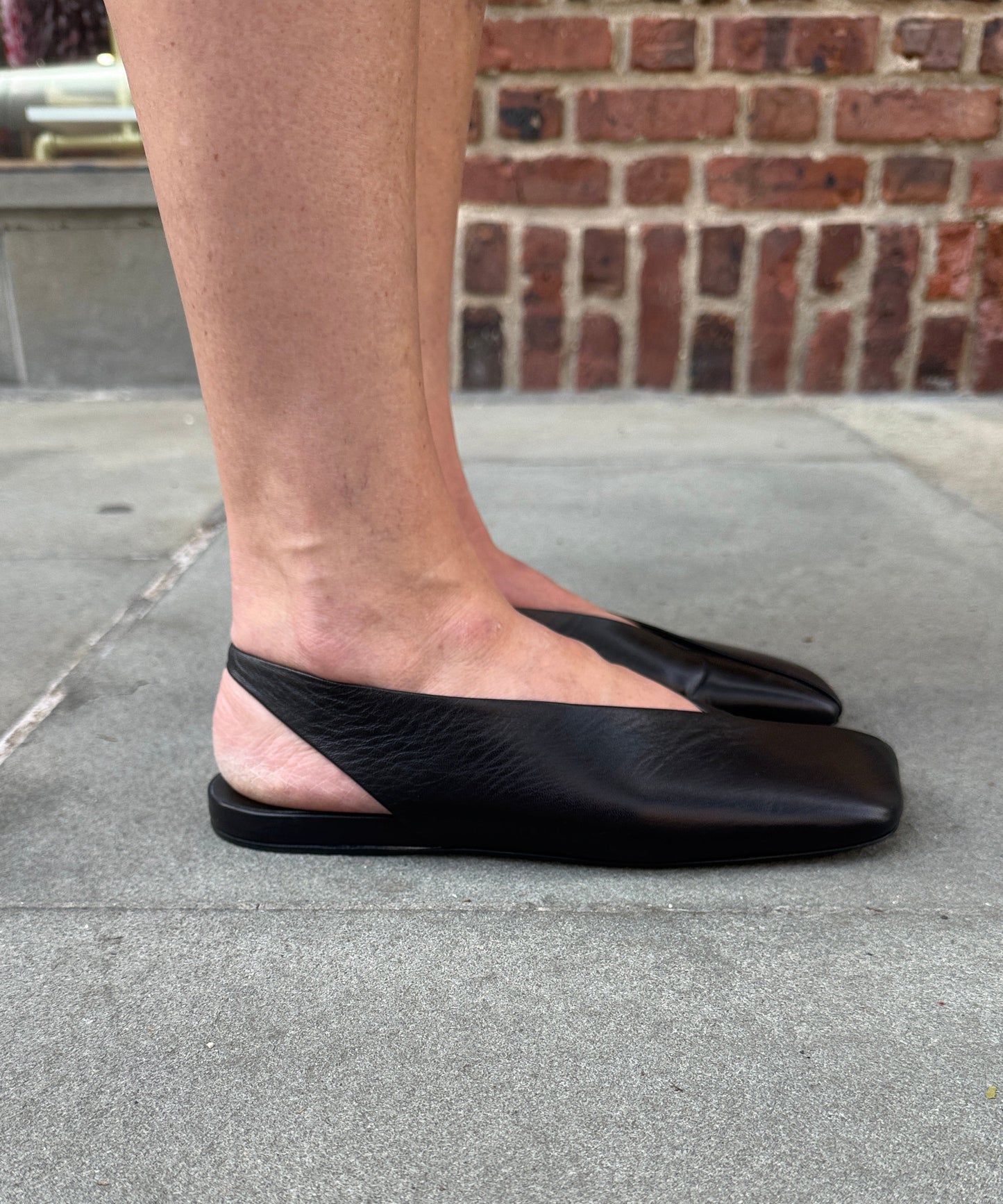 JIL SANDER Leather Flat Slingback Flat Pump / US8.5-EU39