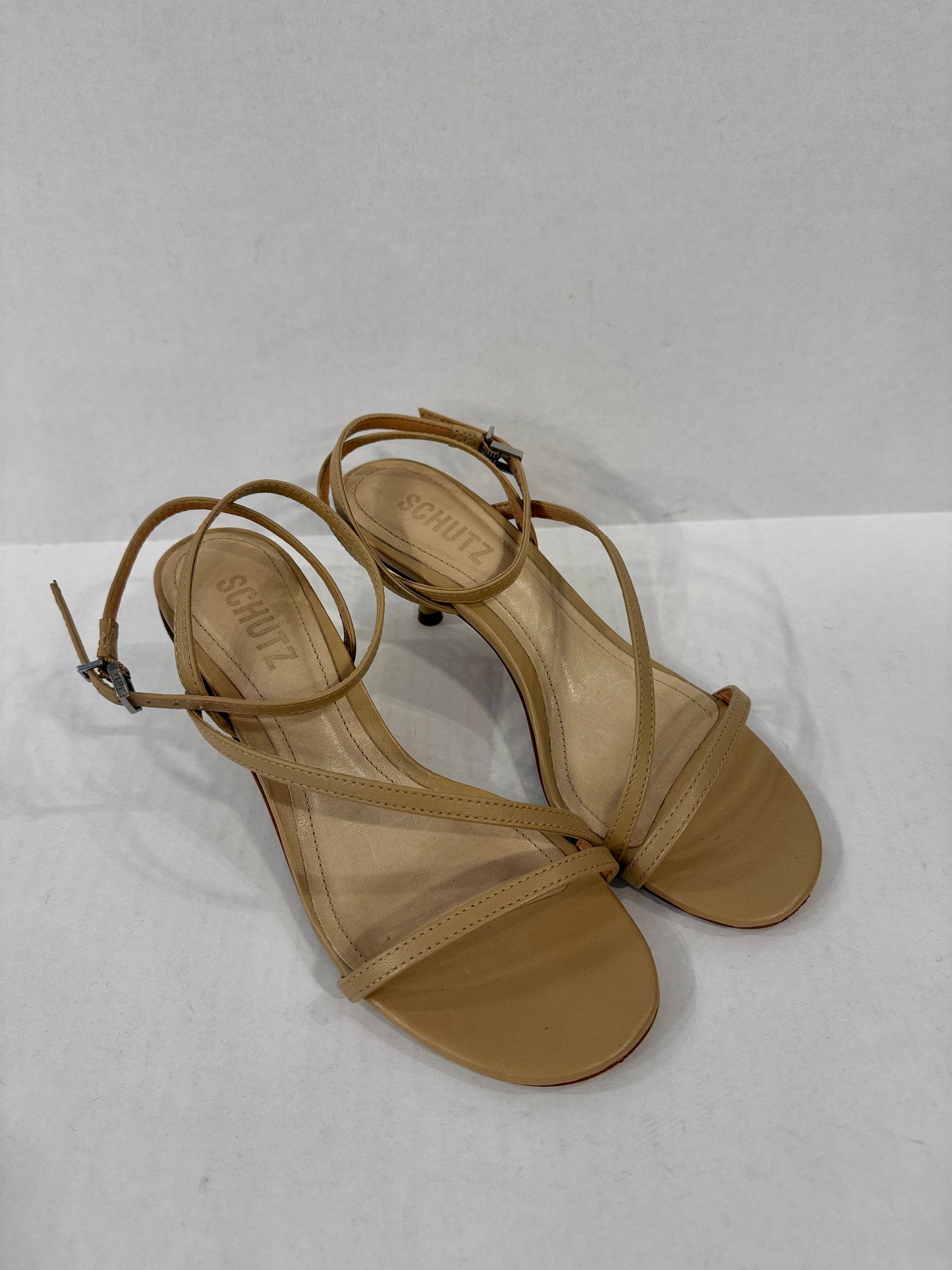 SCHUTZ Leather Mini Heels Sandals/5-EU36