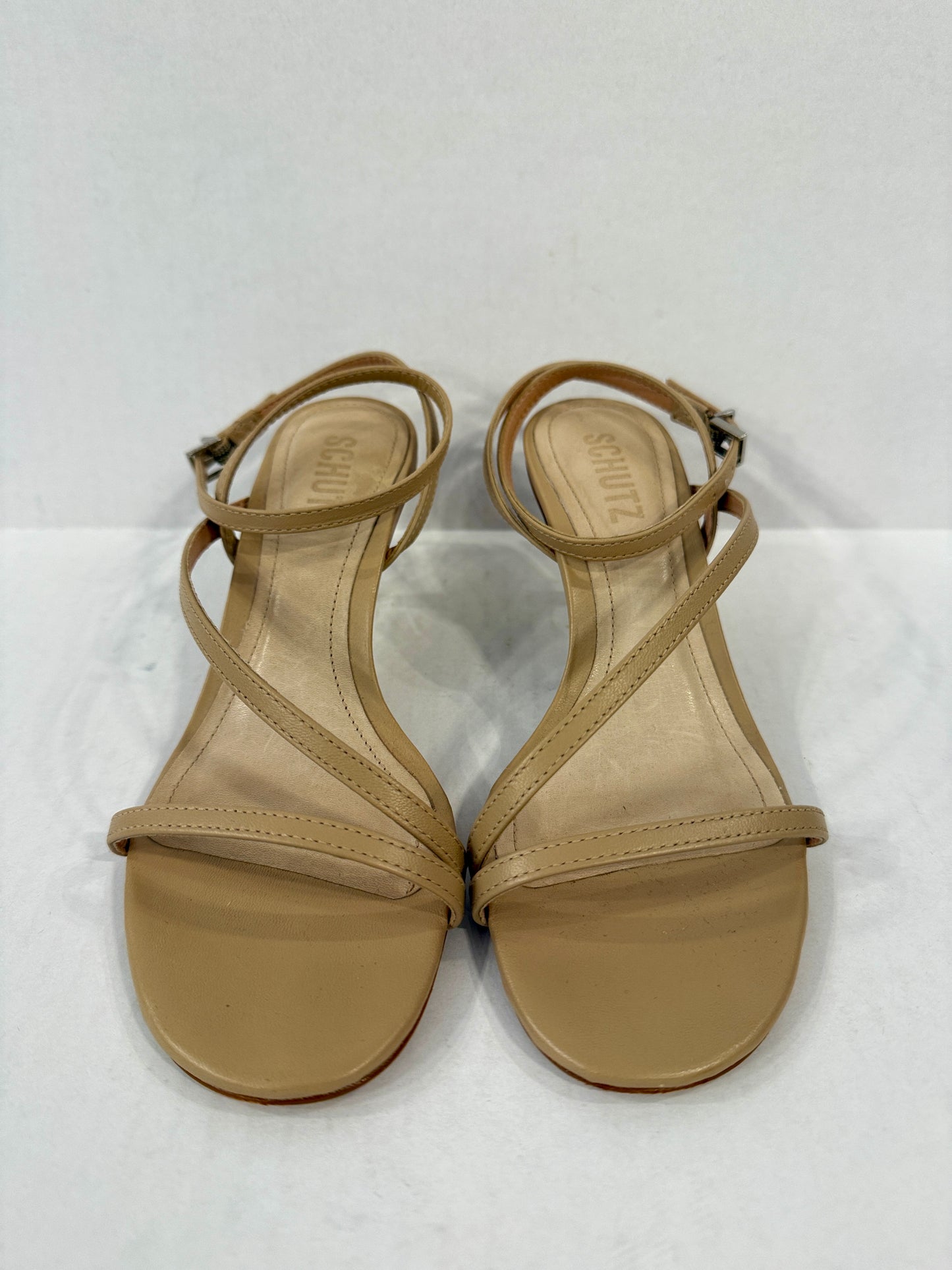 SCHUTZ Leather Mini Heels Sandals/5-EU36
