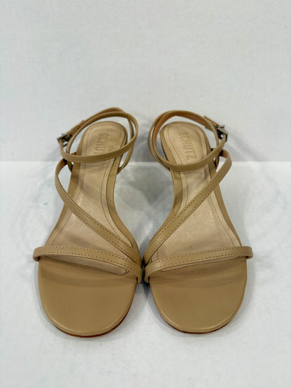 SCHUTZ Leather Mini Heels Sandals/5-EU36