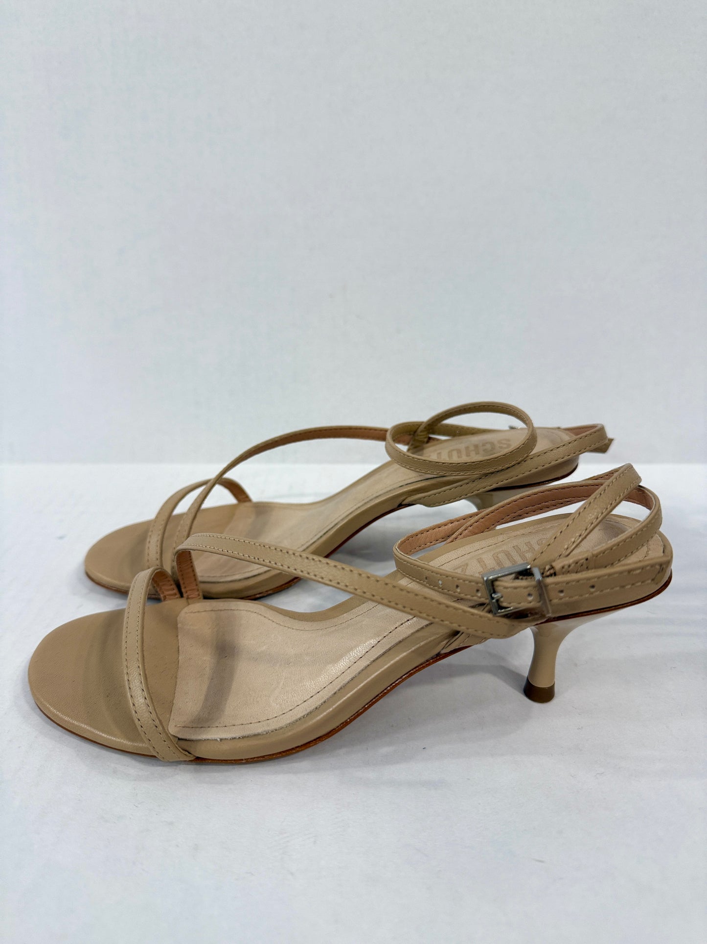 SCHUTZ Leather Mini Heels Sandals/5-EU36