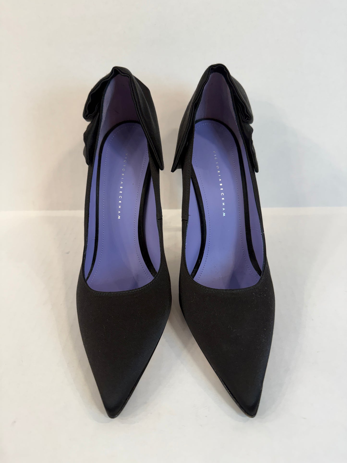VICTORIA BECKAM Satin HHeels Pumps with Bow/US8.5-EU39