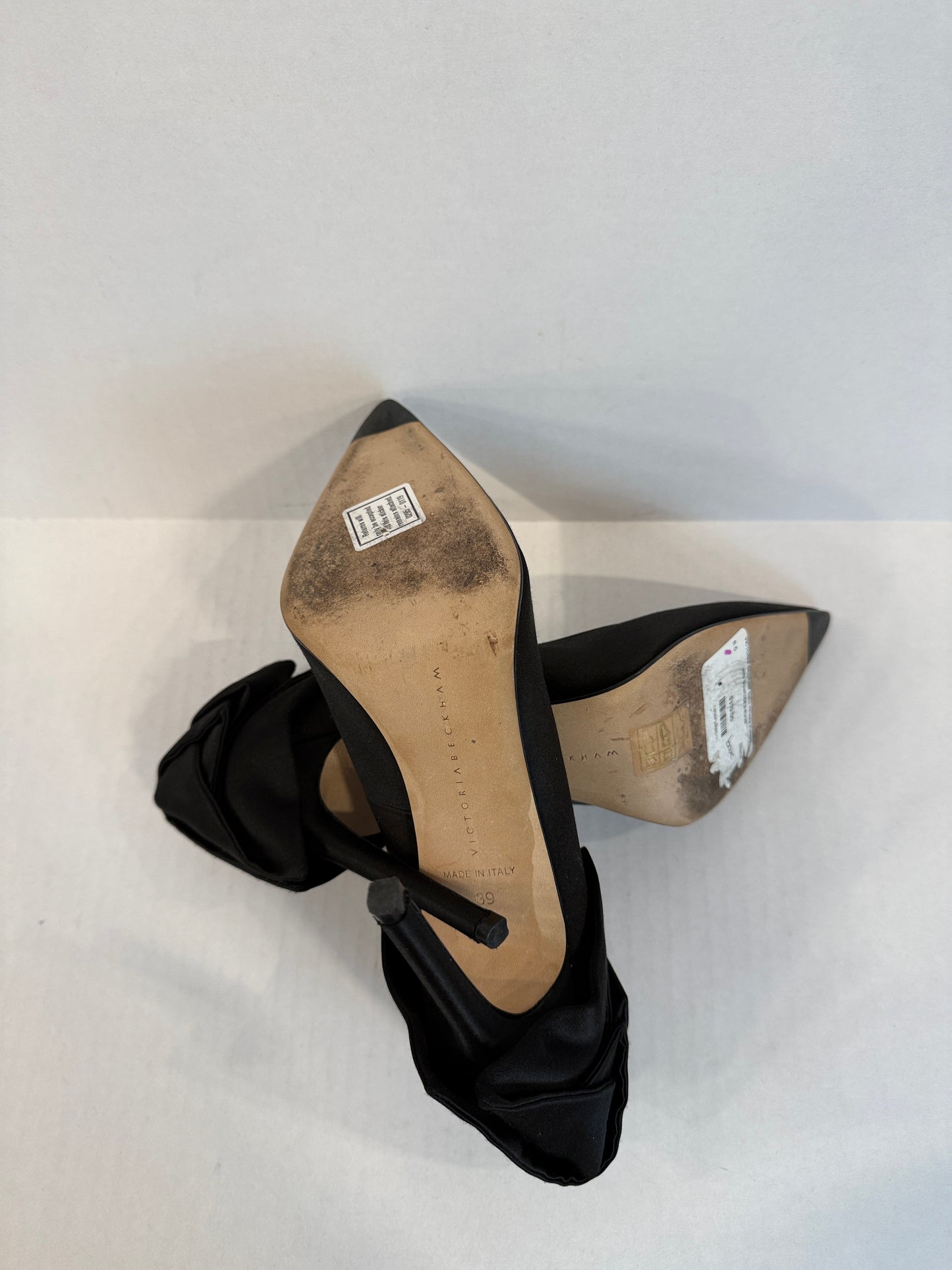 VICTORIA BECKAM Satin HHeels Pumps with Bow/US8.5-EU39
