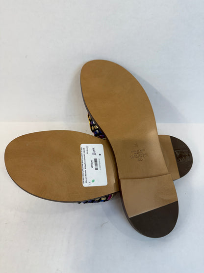VALENTINO GARAVANI NWT Leather  VLogo Woven  Metallic Slides Sandals/US7.5-EU38