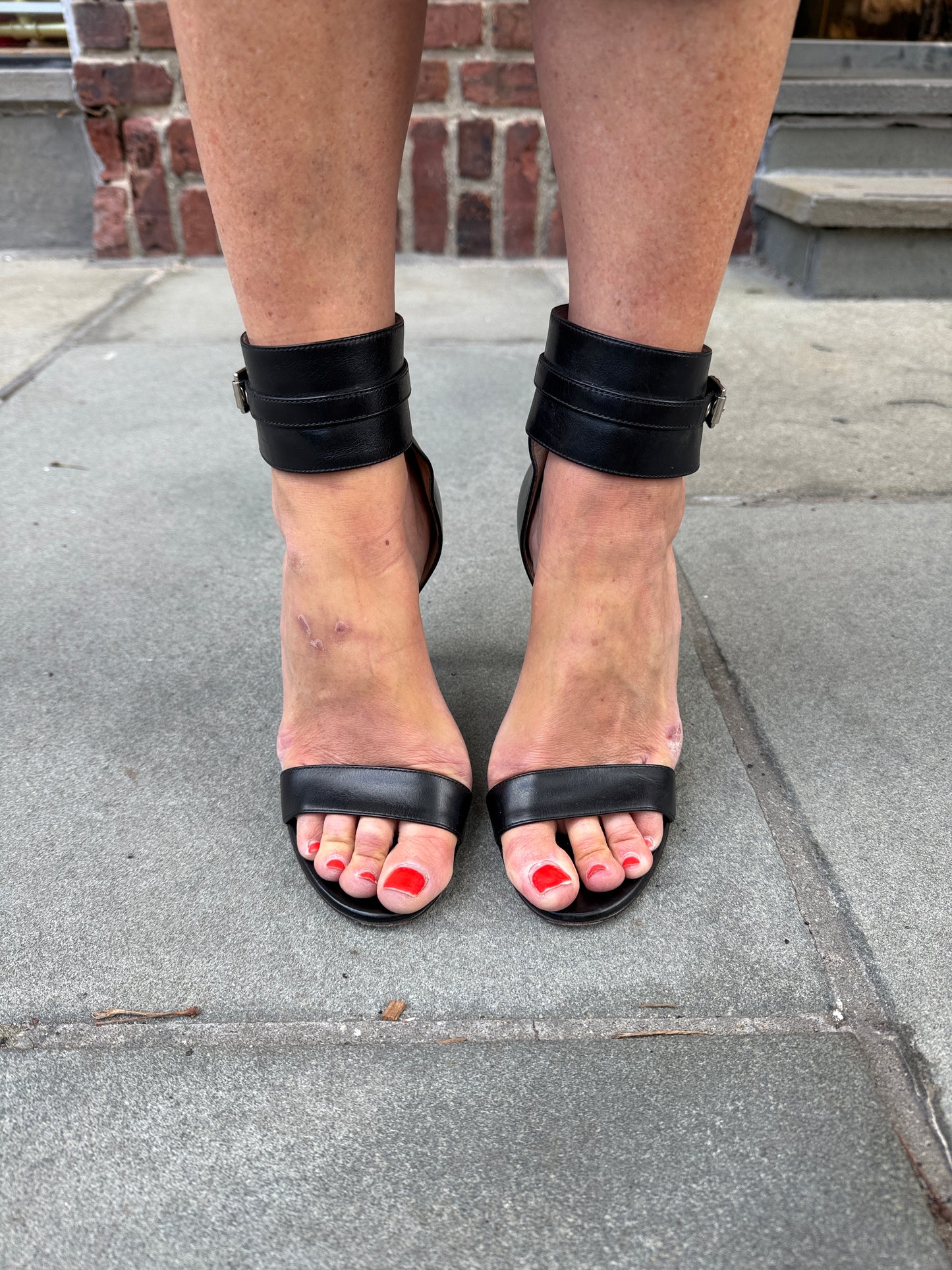 GIANVITO ROSSI Leather High Heels Sandals/US8-EU38.5