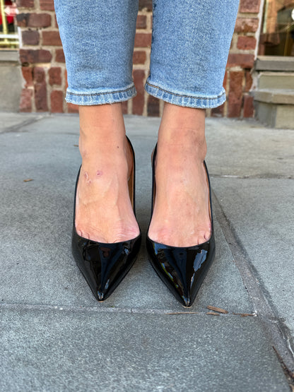 CHRISTIAN LOUBOUTIN Black Sling Back Patent Leather / US9.5-EU39.5