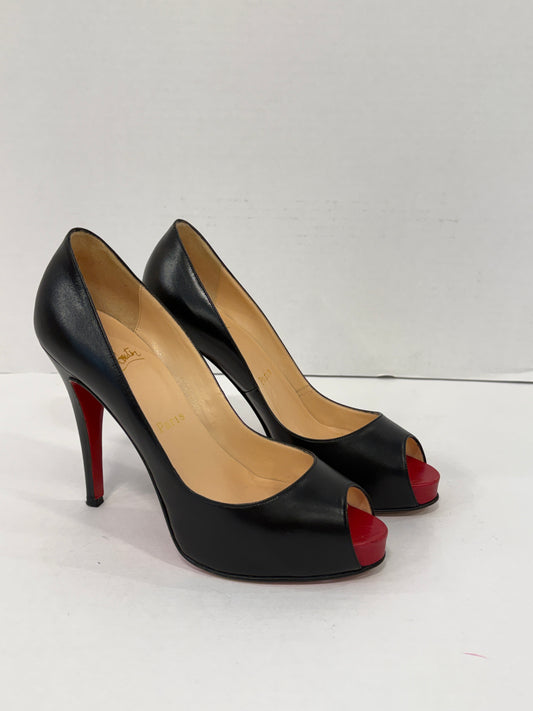 CHRISTIAN LOUBOUTIN Very Prive 120 Peep-Toe Pump / US7.5-EU38