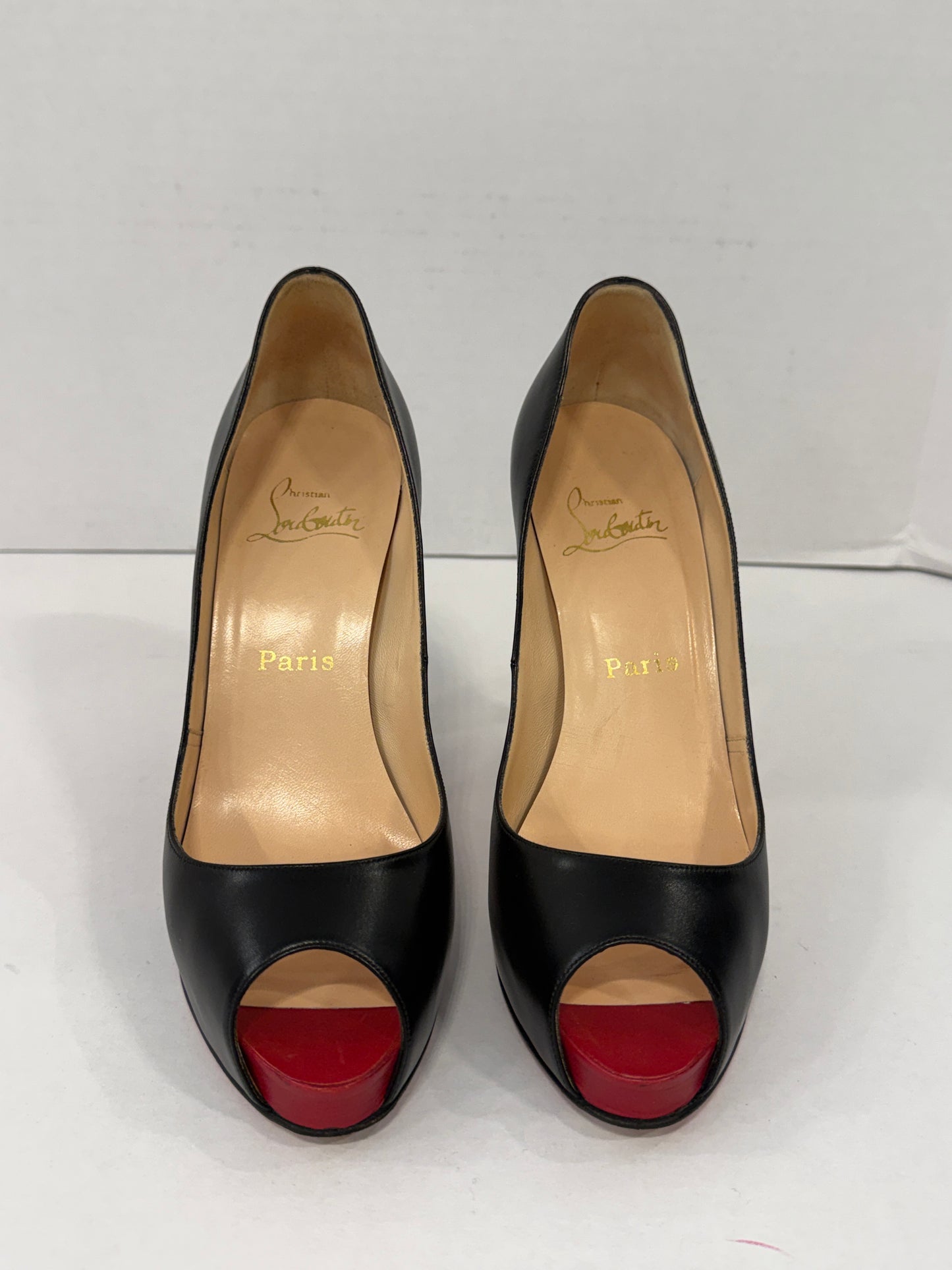 CHRISTIAN LOUBOUTIN Very Prive 120 Peep-Toe Pump / US7.5-EU38