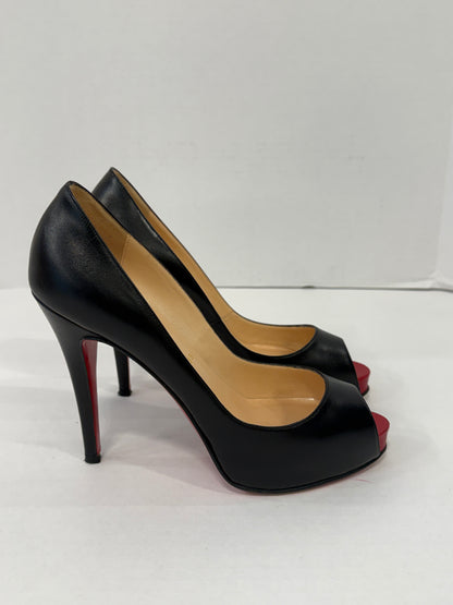 CHRISTIAN LOUBOUTIN Very Prive 120 Peep-Toe Pump / US7.5-EU38