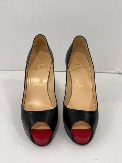 CHRISTIAN LOUBOUTIN Very Prive 120 Peep-Toe Pump / US7.5-EU38