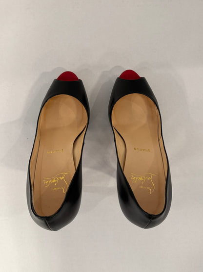 CHRISTIAN LOUBOUTIN Very Prive 120 Peep-Toe Pump / US7.5-EU38