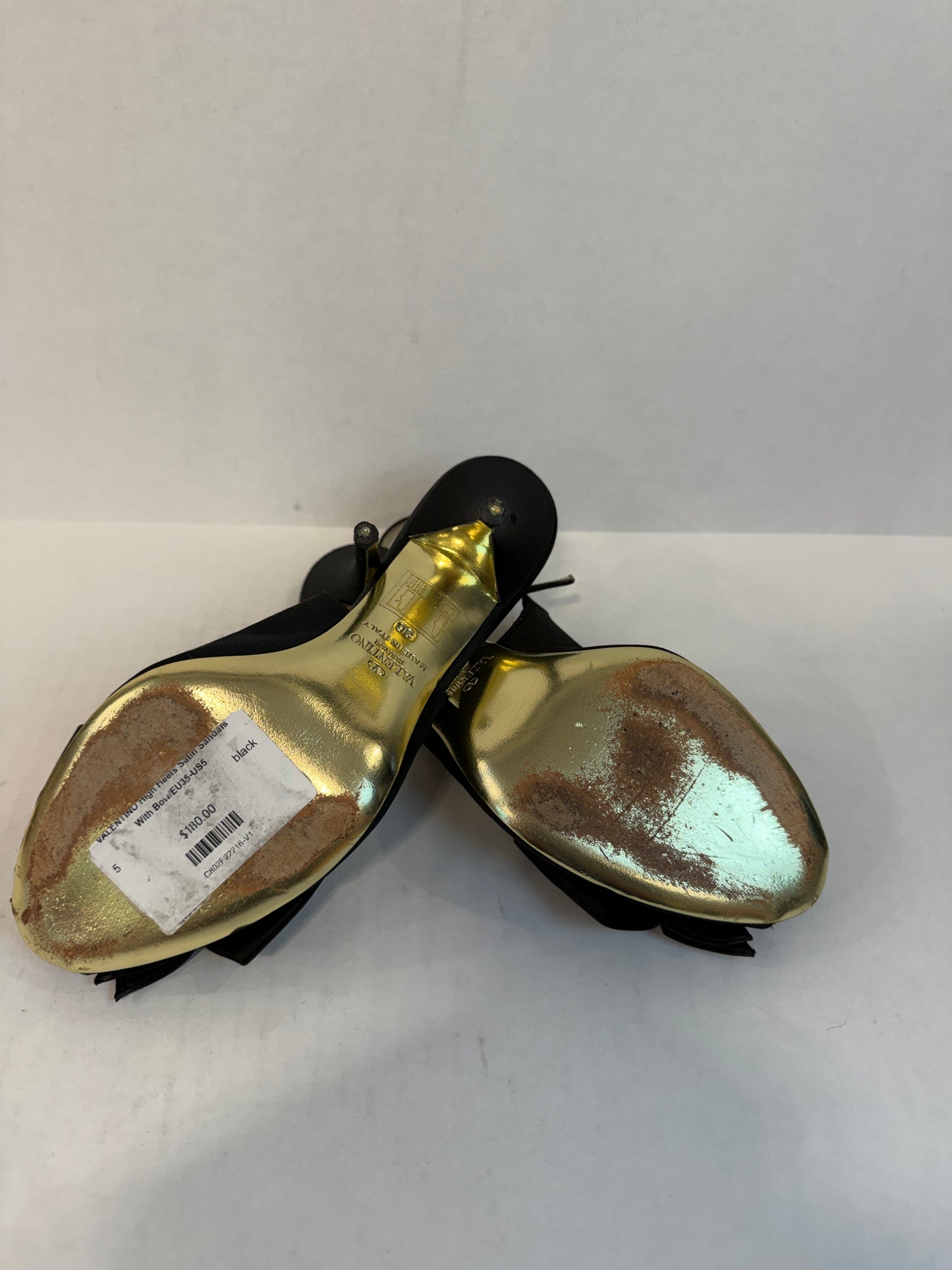 VALENTINO High Heels Satin Sandals With Bow/EU35-US5